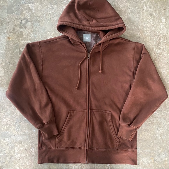 TNA Tops - TNA Brown Cozy Zip Up Fleece